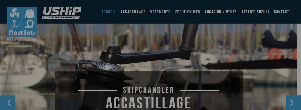 Aperçu du site Nautilots — Magasins marins
