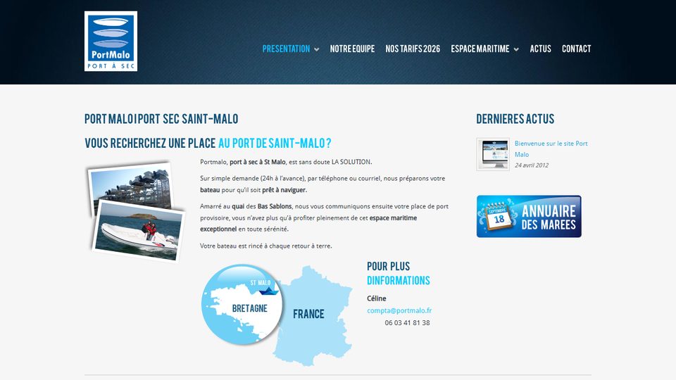 Aperçu du site PortMalo — Port à sec