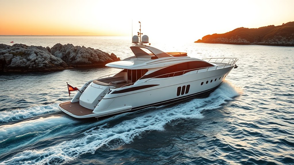 Yacht à moteur — illustration